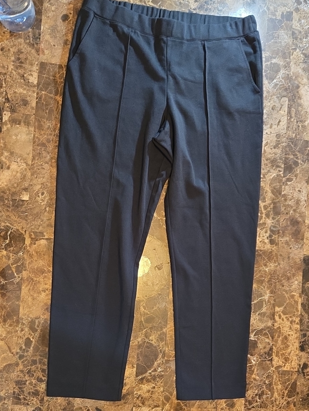 J.Crew Pull On BlackPants Vertical Seam Two Front Pockets NWT Women's Size Large